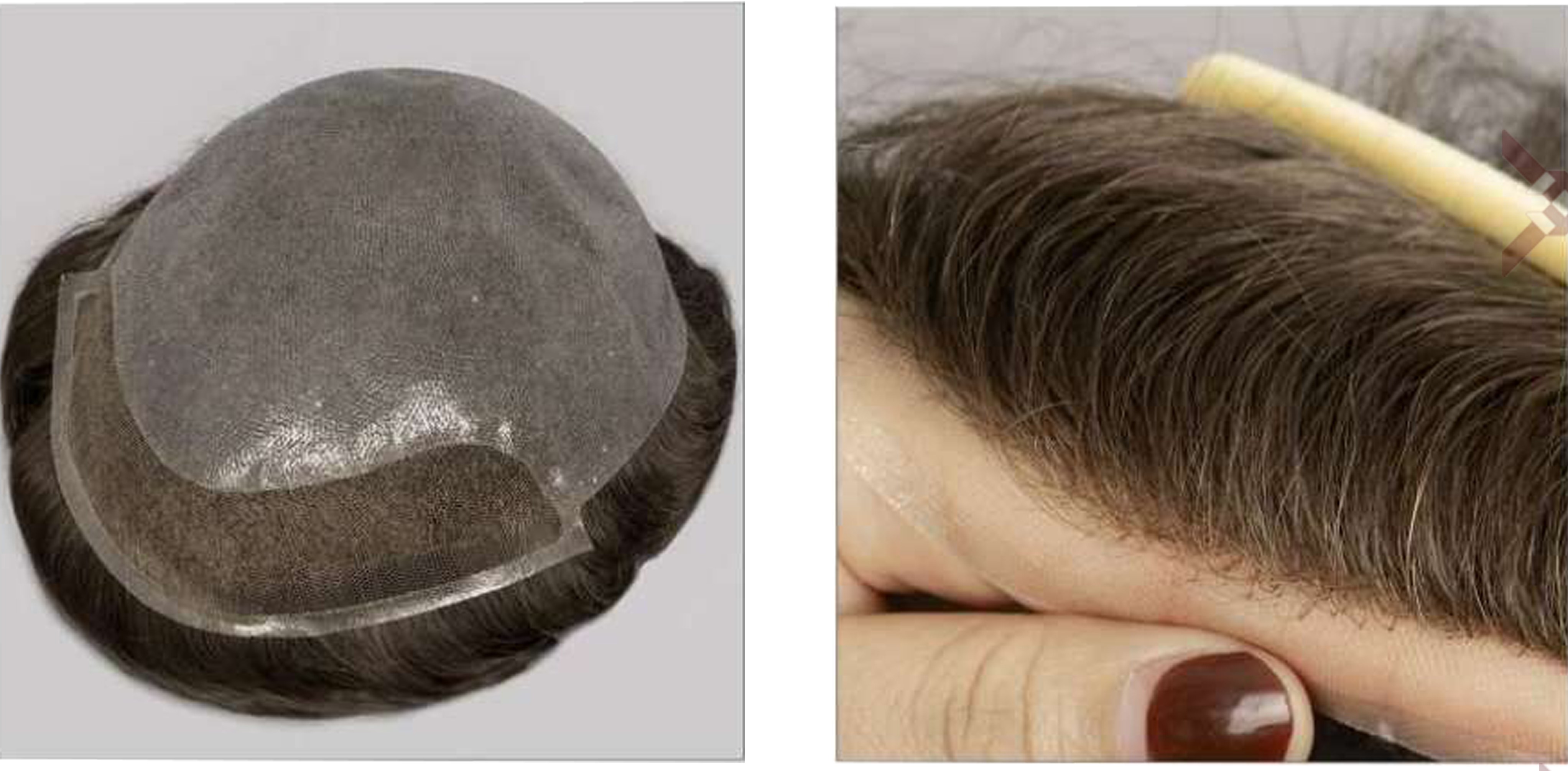 کلاه گیس طبیعی مردانه پروتز مو کف سر تمام سیلیکون جلو تور (کد:8058)